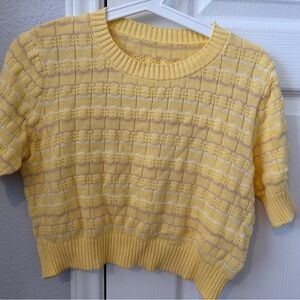 Yellow Striped Knit Sweater